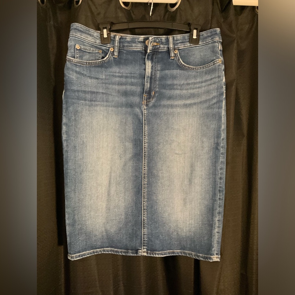 Lauren Ralph Lauren Blue Denim Midi Skirt